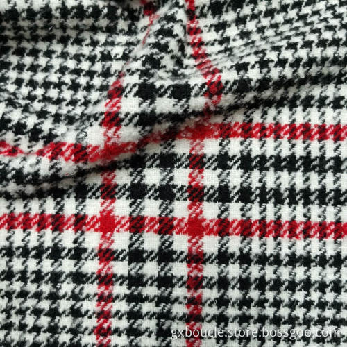 Boucle fashionable tartan with loops yarn fabric